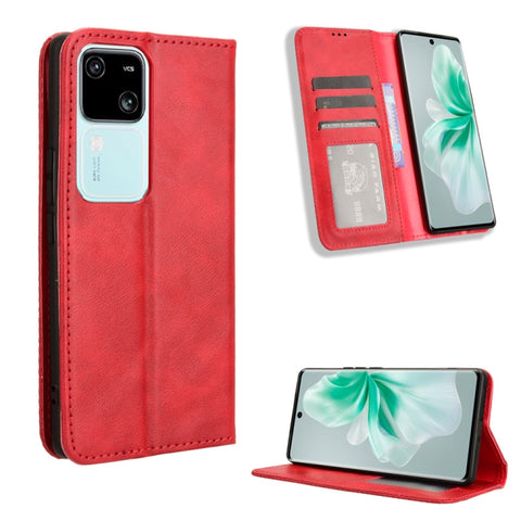 Magnetic Buckle Retro Texture Leather Phone Case, For vivo T3 Pro 5G / iQOO Z9S Pro 5G, For vivo V30e 5G / V40 Lite 5G, For vivo Y58 5G, For vivo S19 Pro 5G / V40 5G, For vivo S19 5G, For vivo Y28 4G, For vivo X100 Ultra 5G, For vivo Y38 5G / Y200i 5G ...