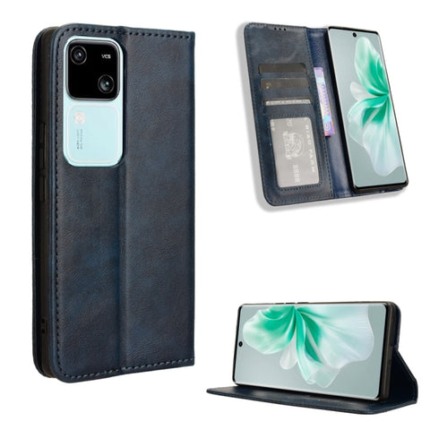 Magnetic Buckle Retro Texture Leather Phone Case, For vivo T3 Pro 5G / iQOO Z9S Pro 5G, For vivo V30e 5G / V40 Lite 5G, For vivo Y58 5G, For vivo S19 Pro 5G / V40 5G, For vivo S19 5G, For vivo Y28 4G, For vivo X100 Ultra 5G, For vivo Y38 5G / Y200i 5G ...