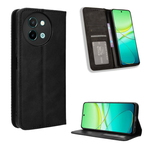 Magnetic Buckle Retro Texture Leather Phone Case, For vivo T3 Pro 5G / iQOO Z9S Pro 5G, For vivo V30e 5G / V40 Lite 5G, For vivo Y58 5G, For vivo S19 Pro 5G / V40 5G, For vivo S19 5G, For vivo Y28 4G, For vivo X100 Ultra 5G, For vivo Y38 5G / Y200i 5G ...