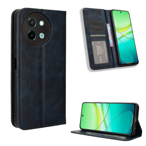 Magnetic Buckle Retro Texture Leather Phone Case, For vivo T3 Pro 5G / iQOO Z9S Pro 5G, For vivo V30e 5G / V40 Lite 5G, For vivo Y58 5G, For vivo S19 Pro 5G / V40 5G, For vivo S19 5G, For vivo Y28 4G, For vivo X100 Ultra 5G, For vivo Y38 5G / Y200i 5G ...