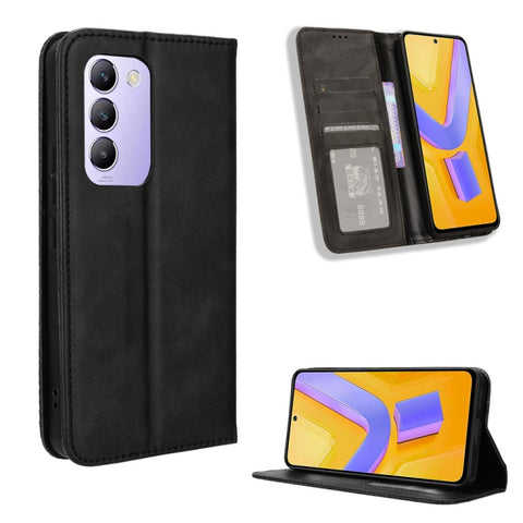 Magnetic Buckle Retro Texture Leather Phone Case, For vivo T3 Pro 5G / iQOO Z9S Pro 5G, For vivo V30e 5G / V40 Lite 5G, For vivo Y58 5G, For vivo S19 Pro 5G / V40 5G, For vivo S19 5G, For vivo Y28 4G, For vivo X100 Ultra 5G, For vivo Y38 5G / Y200i 5G ...