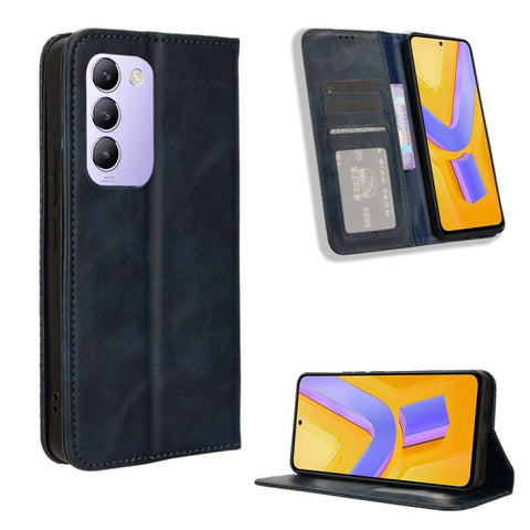 Magnetic Buckle Retro Texture Leather Phone Case, For vivo T3 Pro 5G / iQOO Z9S Pro 5G, For vivo V30e 5G / V40 Lite 5G, For vivo Y58 5G, For vivo S19 Pro 5G / V40 5G, For vivo S19 5G, For vivo Y28 4G, For vivo X100 Ultra 5G, For vivo Y38 5G / Y200i 5G ...