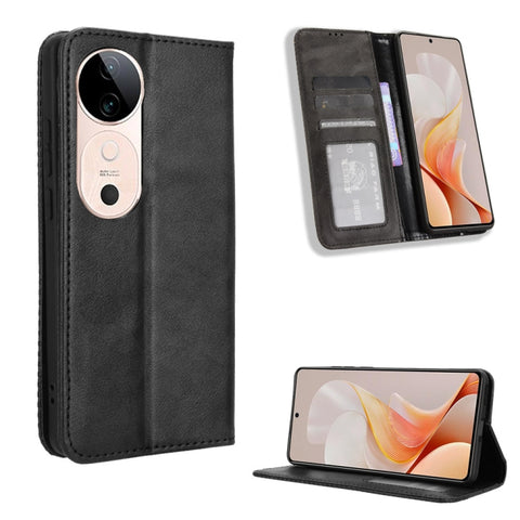 Magnetic Buckle Retro Texture Leather Phone Case, For vivo T3 Pro 5G / iQOO Z9S Pro 5G, For vivo V30e 5G / V40 Lite 5G, For vivo Y58 5G, For vivo S19 Pro 5G / V40 5G, For vivo S19 5G, For vivo Y28 4G, For vivo X100 Ultra 5G, For vivo Y38 5G / Y200i 5G ...