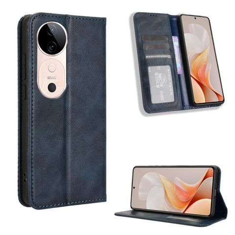 Magnetic Buckle Retro Texture Leather Phone Case, For vivo T3 Pro 5G / iQOO Z9S Pro 5G, For vivo V30e 5G / V40 Lite 5G, For vivo Y58 5G, For vivo S19 Pro 5G / V40 5G, For vivo S19 5G, For vivo Y28 4G, For vivo X100 Ultra 5G, For vivo Y38 5G / Y200i 5G ...