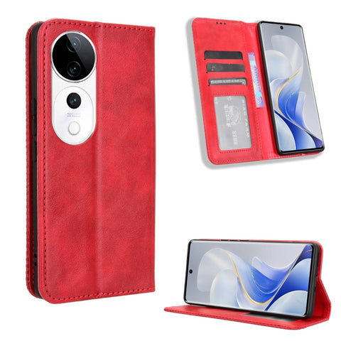 Magnetic Buckle Retro Texture Leather Phone Case, For vivo T3 Pro 5G / iQOO Z9S Pro 5G, For vivo V30e 5G / V40 Lite 5G, For vivo Y58 5G, For vivo S19 Pro 5G / V40 5G, For vivo S19 5G, For vivo Y28 4G, For vivo X100 Ultra 5G, For vivo Y38 5G / Y200i 5G ...