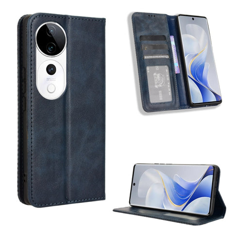 Magnetic Buckle Retro Texture Leather Phone Case, For vivo T3 Pro 5G / iQOO Z9S Pro 5G, For vivo V30e 5G / V40 Lite 5G, For vivo Y58 5G, For vivo S19 Pro 5G / V40 5G, For vivo S19 5G, For vivo Y28 4G, For vivo X100 Ultra 5G, For vivo Y38 5G / Y200i 5G ...