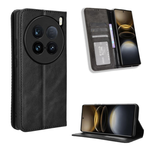 Magnetic Buckle Retro Texture Leather Phone Case, For vivo T3 Pro 5G / iQOO Z9S Pro 5G, For vivo V30e 5G / V40 Lite 5G, For vivo Y58 5G, For vivo S19 Pro 5G / V40 5G, For vivo S19 5G, For vivo Y28 4G, For vivo X100 Ultra 5G, For vivo Y38 5G / Y200i 5G ...