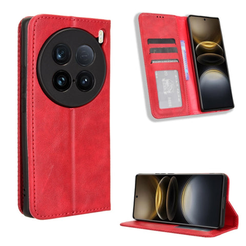 Magnetic Buckle Retro Texture Leather Phone Case, For vivo T3 Pro 5G / iQOO Z9S Pro 5G, For vivo V30e 5G / V40 Lite 5G, For vivo Y58 5G, For vivo S19 Pro 5G / V40 5G, For vivo S19 5G, For vivo Y28 4G, For vivo X100 Ultra 5G, For vivo Y38 5G / Y200i 5G ...