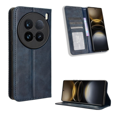 Magnetic Buckle Retro Texture Leather Phone Case, For vivo T3 Pro 5G / iQOO Z9S Pro 5G, For vivo V30e 5G / V40 Lite 5G, For vivo Y58 5G, For vivo S19 Pro 5G / V40 5G, For vivo S19 5G, For vivo Y28 4G, For vivo X100 Ultra 5G, For vivo Y38 5G / Y200i 5G ...