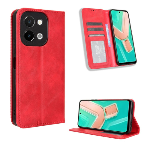 Magnetic Buckle Retro Texture Leather Phone Case, For vivo T3 Pro 5G / iQOO Z9S Pro 5G, For vivo V30e 5G / V40 Lite 5G, For vivo Y58 5G, For vivo S19 Pro 5G / V40 5G, For vivo S19 5G, For vivo Y28 4G, For vivo X100 Ultra 5G, For vivo Y38 5G / Y200i 5G ...