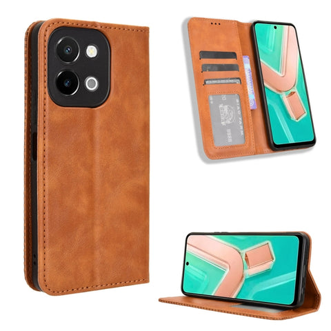 Magnetic Buckle Retro Texture Leather Phone Case, For vivo T3 Pro 5G / iQOO Z9S Pro 5G, For vivo V30e 5G / V40 Lite 5G, For vivo Y58 5G, For vivo S19 Pro 5G / V40 5G, For vivo S19 5G, For vivo Y28 4G, For vivo X100 Ultra 5G, For vivo Y38 5G / Y200i 5G ...