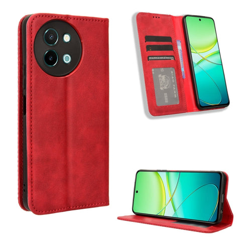 Magnetic Buckle Retro Texture Leather Phone Case, For vivo T3 Pro 5G / iQOO Z9S Pro 5G, For vivo V30e 5G / V40 Lite 5G, For vivo Y58 5G, For vivo S19 Pro 5G / V40 5G, For vivo S19 5G, For vivo Y28 4G, For vivo X100 Ultra 5G, For vivo Y38 5G / Y200i 5G ...