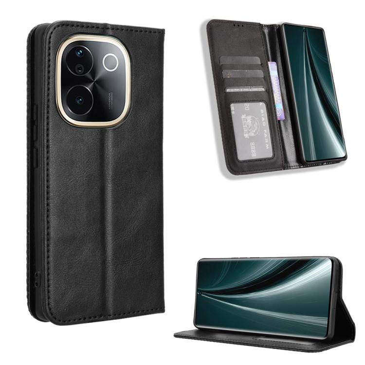 Magnetic Buckle Retro Texture Leather Phone Case, For vivo T3 Pro 5G / iQOO Z9S Pro 5G, For vivo V30e 5G / V40 Lite 5G, For vivo Y58 5G, For vivo S19 Pro 5G / V40 5G, For vivo S19 5G, For vivo Y28 4G, For vivo X100 Ultra 5G, For vivo Y38 5G / Y200i 5G ...