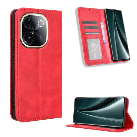 Magnetic Buckle Retro Texture Leather Phone Case, For vivo T3 Pro 5G / iQOO Z9S Pro 5G, For vivo V30e 5G / V40 Lite 5G, For vivo Y58 5G, For vivo S19 Pro 5G / V40 5G, For vivo S19 5G, For vivo Y28 4G, For vivo X100 Ultra 5G, For vivo Y38 5G / Y200i 5G ...