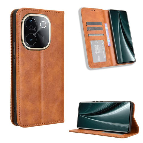 Magnetic Buckle Retro Texture Leather Phone Case, For vivo T3 Pro 5G / iQOO Z9S Pro 5G, For vivo V30e 5G / V40 Lite 5G, For vivo Y58 5G, For vivo S19 Pro 5G / V40 5G, For vivo S19 5G, For vivo Y28 4G, For vivo X100 Ultra 5G, For vivo Y38 5G / Y200i 5G ...