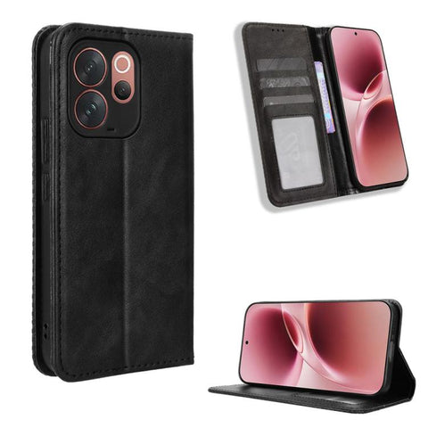 Magnetic Buckle Retro Texture Leather Phone Case, For vivo V80 Lite / iQOO Z11S 5G, For vivo S2 5G / V80 Lite IN/PK, For vivo T5e 4G, For vivo X300 E 5G, For vivo S50 Pro mini / X300 FE 5G Russia, For vivo Y600 Pro 5G, For vivo T5 Pro 5G / iQOO Z11 5G ...