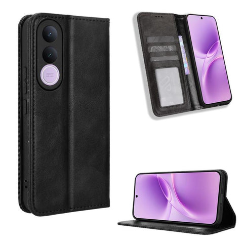 Magnetic Buckle Retro Texture Leather Phone Case, For vivo V80 Lite / iQOO Z11S 5G, For vivo S2 5G / V80 Lite IN/PK, For vivo T5e 4G, For vivo X300 E 5G, For vivo S50 Pro mini / X300 FE 5G Russia, For vivo Y600 Pro 5G, For vivo T5 Pro 5G / iQOO Z11 5G ...
