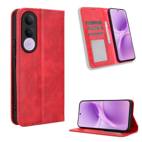 Magnetic Buckle Retro Texture Leather Phone Case, For vivo V80 Lite / iQOO Z11S 5G, For vivo S2 5G / V80 Lite IN/PK, For vivo T5e 4G, For vivo X300 E 5G, For vivo S50 Pro mini / X300 FE 5G Russia, For vivo Y600 Pro 5G, For vivo T5 Pro 5G / iQOO Z11 5G ...