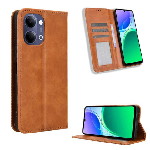 Magnetic Buckle Retro Texture Leather Phone Case, For vivo V80 Lite / iQOO Z11S 5G, For vivo S2 5G / V80 Lite IN/PK, For vivo T5e 4G, For vivo X300 E 5G, For vivo S50 Pro mini / X300 FE 5G Russia, For vivo Y600 Pro 5G, For vivo T5 Pro 5G / iQOO Z11 5G ...