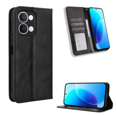 Magnetic Buckle Retro Texture Leather Phone Case, For vivo V80 Lite / iQOO Z11S 5G, For vivo S2 5G / V80 Lite IN/PK, For vivo T5e 4G, For vivo X300 E 5G, For vivo S50 Pro mini / X300 FE 5G Russia, For vivo Y600 Pro 5G, For vivo T5 Pro 5G / iQOO Z11 5G ...