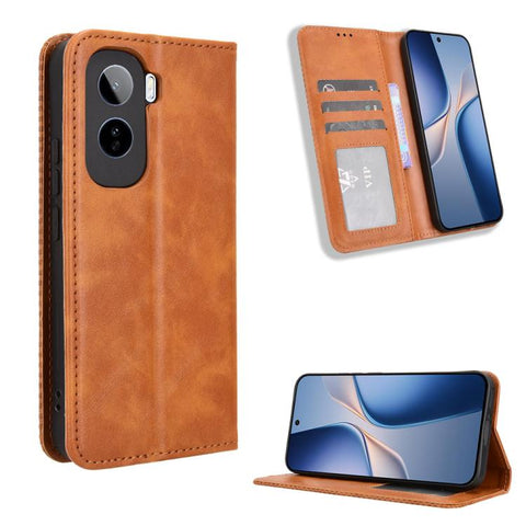 Magnetic Buckle Retro Texture Leather Phone Case, For vivo V80 Lite / iQOO Z11S 5G, For vivo S2 5G / V80 Lite IN/PK, For vivo T5e 4G, For vivo X300 E 5G, For vivo S50 Pro mini / X300 FE 5G Russia, For vivo Y600 Pro 5G, For vivo T5 Pro 5G / iQOO Z11 5G ...
