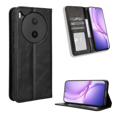 Magnetic Buckle Retro Texture Leather Phone Case, For vivo V80 Lite / iQOO Z11S 5G, For vivo S2 5G / V80 Lite IN/PK, For vivo T5e 4G, For vivo X300 E 5G, For vivo S50 Pro mini / X300 FE 5G Russia, For vivo Y600 Pro 5G, For vivo T5 Pro 5G / iQOO Z11 5G ...