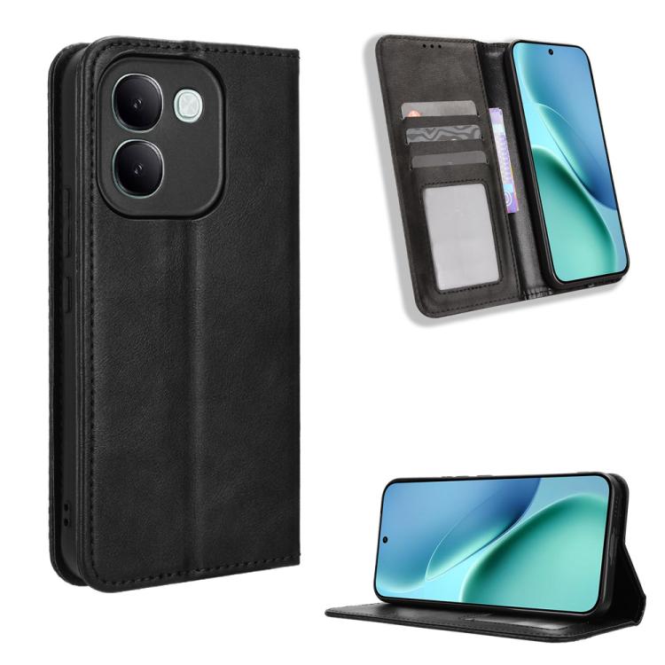 Magnetic Buckle Retro Texture Leather Phone Case, For vivo V80 Lite / iQOO Z11S 5G, For vivo S2 5G / V80 Lite IN/PK, For vivo T5e 4G, For vivo X300 E 5G, For vivo S50 Pro mini / X300 FE 5G Russia, For vivo Y600 Pro 5G, For vivo T5 Pro 5G / iQOO Z11 5G ...