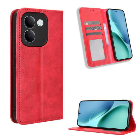 Magnetic Buckle Retro Texture Leather Phone Case, For vivo V80 Lite / iQOO Z11S 5G, For vivo S2 5G / V80 Lite IN/PK, For vivo T5e 4G, For vivo X300 E 5G, For vivo S50 Pro mini / X300 FE 5G Russia, For vivo Y600 Pro 5G, For vivo T5 Pro 5G / iQOO Z11 5G ...