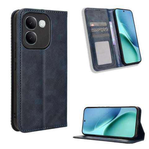 Magnetic Buckle Retro Texture Leather Phone Case, For vivo V80 Lite / iQOO Z11S 5G, For vivo S2 5G / V80 Lite IN/PK, For vivo T5e 4G, For vivo X300 E 5G, For vivo S50 Pro mini / X300 FE 5G Russia, For vivo Y600 Pro 5G, For vivo T5 Pro 5G / iQOO Z11 5G ...