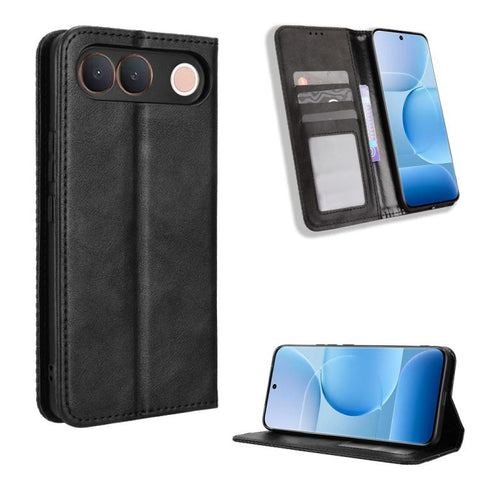Magnetic Buckle Retro Texture Leather Phone Case, For vivo V80 Lite / iQOO Z11S 5G, For vivo S2 5G / V80 Lite IN/PK, For vivo T5e 4G, For vivo X300 E 5G, For vivo S50 Pro mini / X300 FE 5G Russia, For vivo Y600 Pro 5G, For vivo T5 Pro 5G / iQOO Z11 5G ...