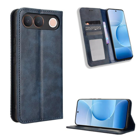 Magnetic Buckle Retro Texture Leather Phone Case, For vivo V80 Lite / iQOO Z11S 5G, For vivo S2 5G / V80 Lite IN/PK, For vivo T5e 4G, For vivo X300 E 5G, For vivo S50 Pro mini / X300 FE 5G Russia, For vivo Y600 Pro 5G, For vivo T5 Pro 5G / iQOO Z11 5G ...