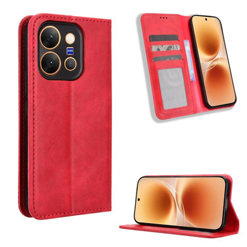 Magnetic Buckle Retro Texture Leather Phone Case, For vivo V80 Lite / iQOO Z11S 5G, For vivo S2 5G / V80 Lite IN/PK, For vivo T5e 4G, For vivo X300 E 5G, For vivo S50 Pro mini / X300 FE 5G Russia, For vivo Y600 Pro 5G, For vivo T5 Pro 5G / iQOO Z11 5G ...