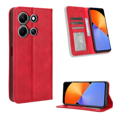 Magnetic Buckle Retro Texture Leather Phone Case, For Infinix GT 10 Pro, For Infinix Hot 30 5G X6832, For Infinix Smart 7 Plus, For Infinix Note 30 5G, For Infinix Smart 7 HD X6516, For Infinix Note 30i, For Infinix Note 30 Pro, For Infinix Note 30 4G ...