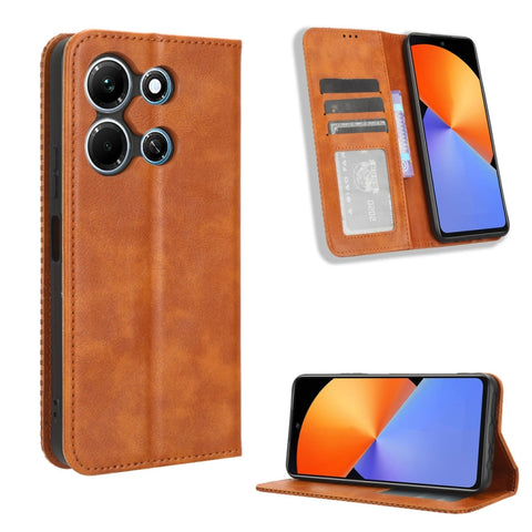 Magnetic Buckle Retro Texture Leather Phone Case, For Infinix GT 10 Pro, For Infinix Hot 30 5G X6832, For Infinix Smart 7 Plus, For Infinix Note 30 5G, For Infinix Smart 7 HD X6516, For Infinix Note 30i, For Infinix Note 30 Pro, For Infinix Note 30 4G ...