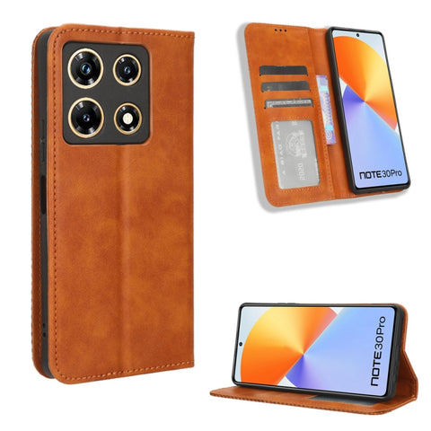 Magnetic Buckle Retro Texture Leather Phone Case, For Infinix GT 10 Pro, For Infinix Hot 30 5G X6832, For Infinix Smart 7 Plus, For Infinix Note 30 5G, For Infinix Smart 7 HD X6516, For Infinix Note 30i, For Infinix Note 30 Pro, For Infinix Note 30 4G ...