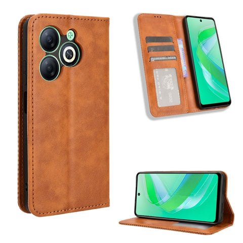 Magnetic Buckle Retro Texture Leather Phone Case, For Infinix Zero 40 4G, For Infinix Note 40X 5G X6838, For Infinix Note 40 5G X6852, For Infinix GT 20 Pro 5G X6871, For Infinix Note 40 Pro 4G, For Infinix Note 40 Pro 5G, For Infinix Note 40 4G       ...