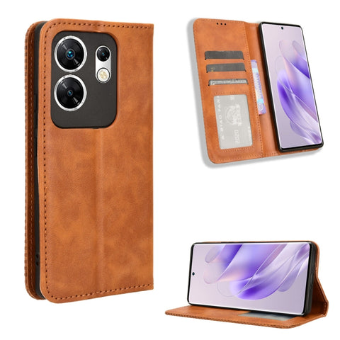Magnetic Buckle Retro Texture Leather Phone Case, For Infinix Zero 40 4G, For Infinix Note 40X 5G X6838, For Infinix Note 40 5G X6852, For Infinix GT 20 Pro 5G X6871, For Infinix Note 40 Pro 4G, For Infinix Note 40 Pro 5G, For Infinix Note 40 4G       ...