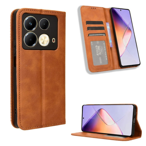 Magnetic Buckle Retro Texture Leather Phone Case, For Infinix Zero 40 4G, For Infinix Note 40X 5G X6838, For Infinix Note 40 5G X6852, For Infinix GT 20 Pro 5G X6871, For Infinix Note 40 Pro 4G, For Infinix Note 40 Pro 5G, For Infinix Note 40 4G       ...