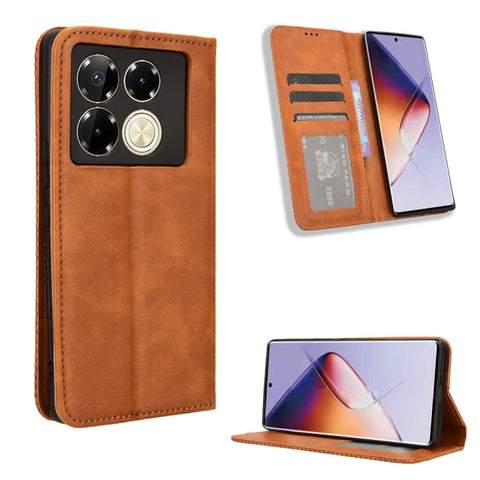 Magnetic Buckle Retro Texture Leather Phone Case, For Infinix Zero 40 4G, For Infinix Note 40X 5G X6838, For Infinix Note 40 5G X6852, For Infinix GT 20 Pro 5G X6871, For Infinix Note 40 Pro 4G, For Infinix Note 40 Pro 5G, For Infinix Note 40 4G       ...
