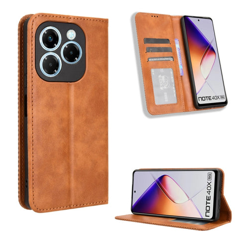 Magnetic Buckle Retro Texture Leather Phone Case, For Infinix Zero 40 4G, For Infinix Note 40X 5G X6838, For Infinix Note 40 5G X6852, For Infinix GT 20 Pro 5G X6871, For Infinix Note 40 Pro 4G, For Infinix Note 40 Pro 5G, For Infinix Note 40 4G       ...