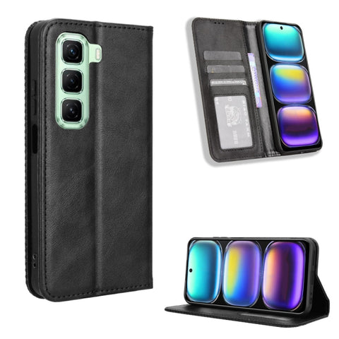 Magnetic Buckle Retro Texture Leather Phone Case, For Infinix Smart 10 / Tecno Pop 10 4G, For Infinix GT 30 Pro 5G, For Infinix Note 50s 5G, For Infinix Note 50x 5G, For Infinix Note 50 Pro+, For Infinix Note 50 4G / Note 50 Pro 4G                     ...