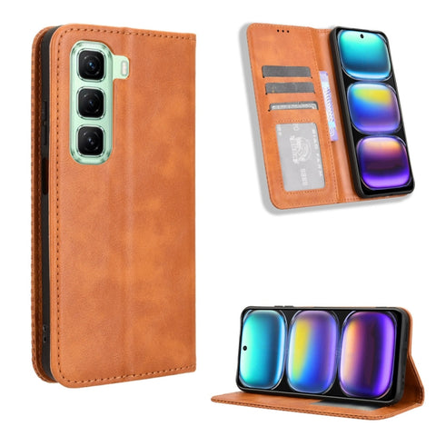 Magnetic Buckle Retro Texture Leather Phone Case, For Infinix Smart 10 / Tecno Pop 10 4G, For Infinix GT 30 Pro 5G, For Infinix Note 50s 5G, For Infinix Note 50x 5G, For Infinix Note 50 Pro+, For Infinix Note 50 4G / Note 50 Pro 4G                     ...