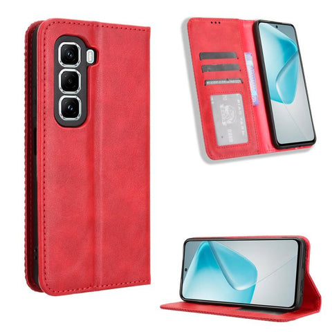 Magnetic Buckle Retro Texture Leather Phone Case, For Infinix Smart 10 / Tecno Pop 10 4G, For Infinix GT 30 Pro 5G, For Infinix Note 50s 5G, For Infinix Note 50x 5G, For Infinix Note 50 Pro+, For Infinix Note 50 4G / Note 50 Pro 4G                     ...
