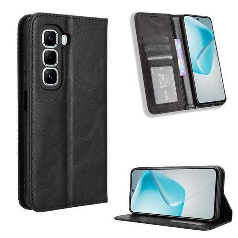 Magnetic Buckle Retro Texture Leather Phone Case, For Infinix Smart 10 / Tecno Pop 10 4G, For Infinix GT 30 Pro 5G, For Infinix Note 50s 5G, For Infinix Note 50x 5G, For Infinix Note 50 Pro+, For Infinix Note 50 4G / Note 50 Pro 4G                     ...