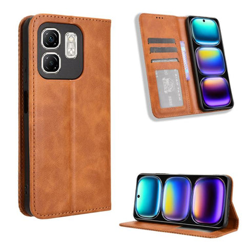Magnetic Buckle Retro Texture Leather Phone Case, For Infinix Smart 10 / Tecno Pop 10 4G, For Infinix GT 30 Pro 5G, For Infinix Note 50s 5G, For Infinix Note 50x 5G, For Infinix Note 50 Pro+, For Infinix Note 50 4G / Note 50 Pro 4G                     ...