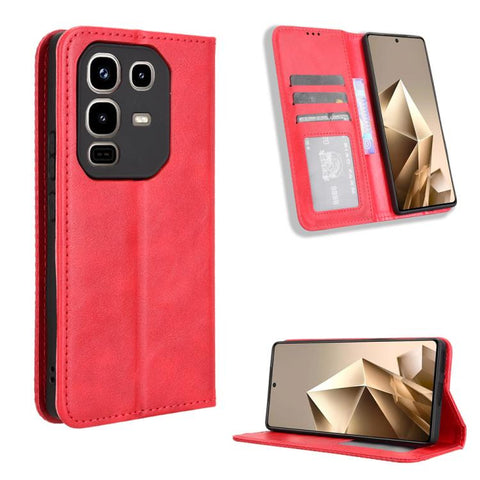 Magnetic Buckle Retro Texture Leather Phone Case, For Infinix Smart 10 / Tecno Pop 10 4G, For Infinix GT 30 Pro 5G, For Infinix Note 50s 5G, For Infinix Note 50x 5G, For Infinix Note 50 Pro+, For Infinix Note 50 4G / Note 50 Pro 4G                     ...