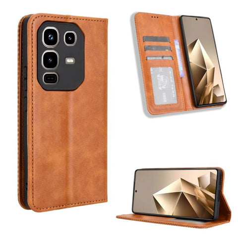 Magnetic Buckle Retro Texture Leather Phone Case, For Infinix Smart 10 / Tecno Pop 10 4G, For Infinix GT 30 Pro 5G, For Infinix Note 50s 5G, For Infinix Note 50x 5G, For Infinix Note 50 Pro+, For Infinix Note 50 4G / Note 50 Pro 4G                     ...