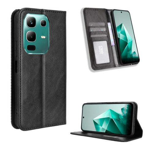 Magnetic Buckle Retro Texture Leather Phone Case, For Infinix Smart 10 / Tecno Pop 10 4G, For Infinix GT 30 Pro 5G, For Infinix Note 50s 5G, For Infinix Note 50x 5G, For Infinix Note 50 Pro+, For Infinix Note 50 4G / Note 50 Pro 4G                     ...