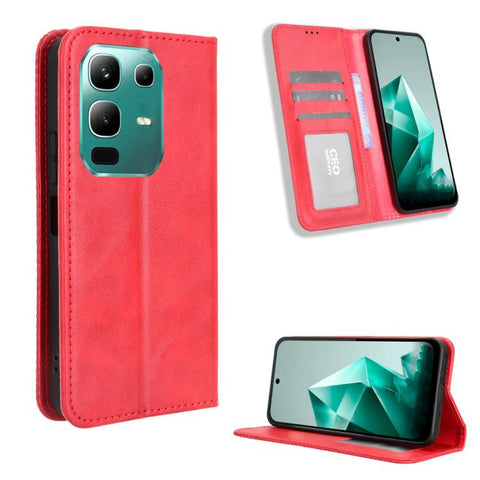 Magnetic Buckle Retro Texture Leather Phone Case, For Infinix Smart 10 / Tecno Pop 10 4G, For Infinix GT 30 Pro 5G, For Infinix Note 50s 5G, For Infinix Note 50x 5G, For Infinix Note 50 Pro+, For Infinix Note 50 4G / Note 50 Pro 4G                     ...