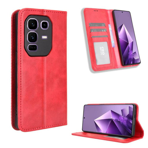 Magnetic Buckle Retro Texture Leather Phone Case, For Infinix Smart 10 / Tecno Pop 10 4G, For Infinix GT 30 Pro 5G, For Infinix Note 50s 5G, For Infinix Note 50x 5G, For Infinix Note 50 Pro+, For Infinix Note 50 4G / Note 50 Pro 4G                     ...